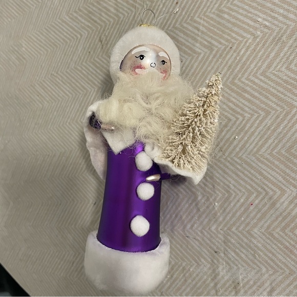 Department 56 Beaux Arts Santa Claus with Tree Glass Christmas Ornament Boxed - Picture 4 of 6